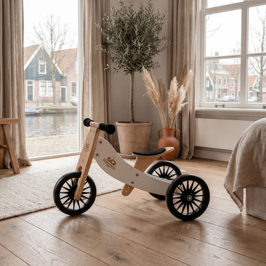 Kinderfeets Tiny Tot Plus 2 - in - 1 Loopfiets – Wit - Twindle