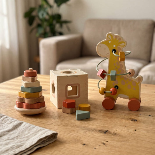 Twindle Montessori Speelset — 3 houten spellen vanaf 1 jaar - Twindle